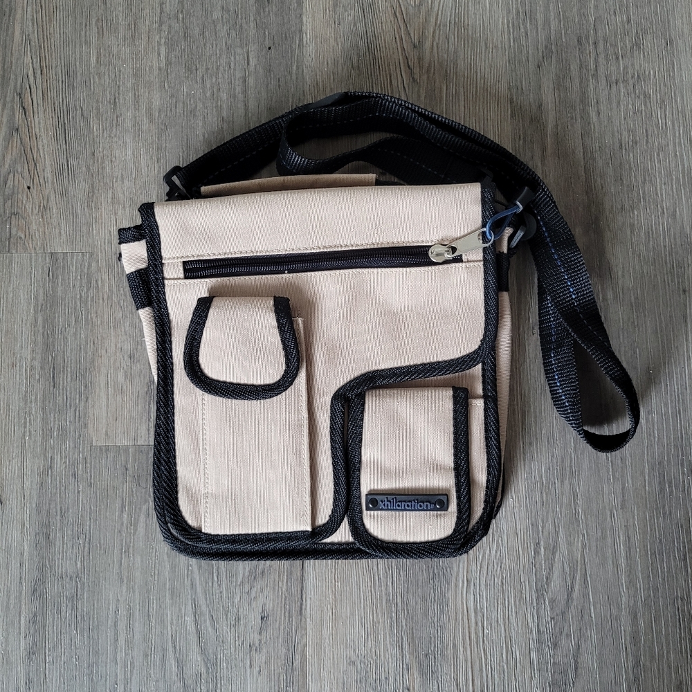 Xhilaration Beige Crossbody travel bag- like new!